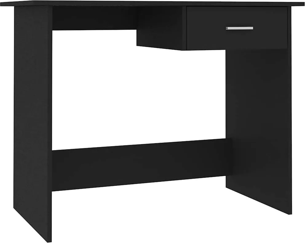 vidaXL Birou, negru, 100x50x76 cm, lemn prelucrat