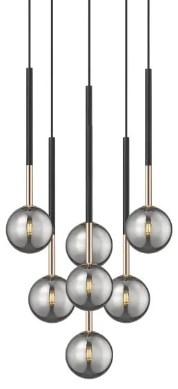 Lustră pe cablu Zuma Line P0574-07F-SDFZ ARCTURUS 7xG9/4W/230V negru