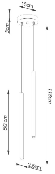Lustră pe cablu Sollux SL.1305 PASTELO 2xG9/8W/230V auriu