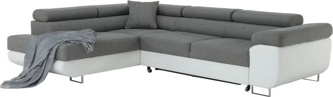 Colţar, alb/gri, model stânga, AMARETO NEW