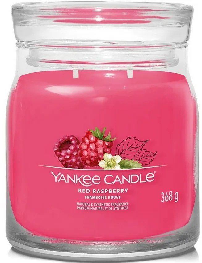 Lumânare parfumată medie Yankee Candle SignatureRed Raspberry, 368 g, M