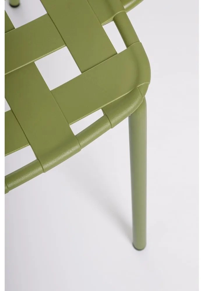 Scaune de grădină verzi 4 buc. din metal Clover – Bizzotto