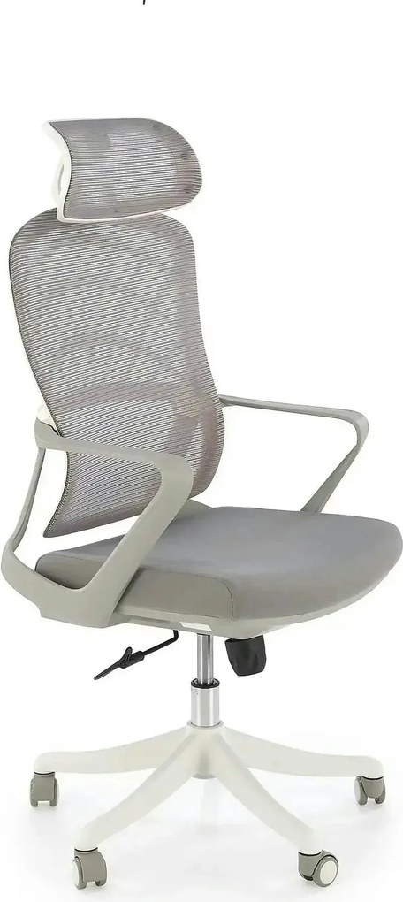 Scaun birou VESUVIO 2, gri/alb, stofa/panza/polipropilena, 59x59x115/1