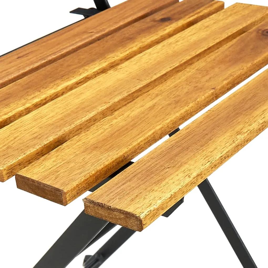 Set mobilier de exterior pliabil, 9 piese, lemn masiv de acacia Lungime masa 160 cm, 9