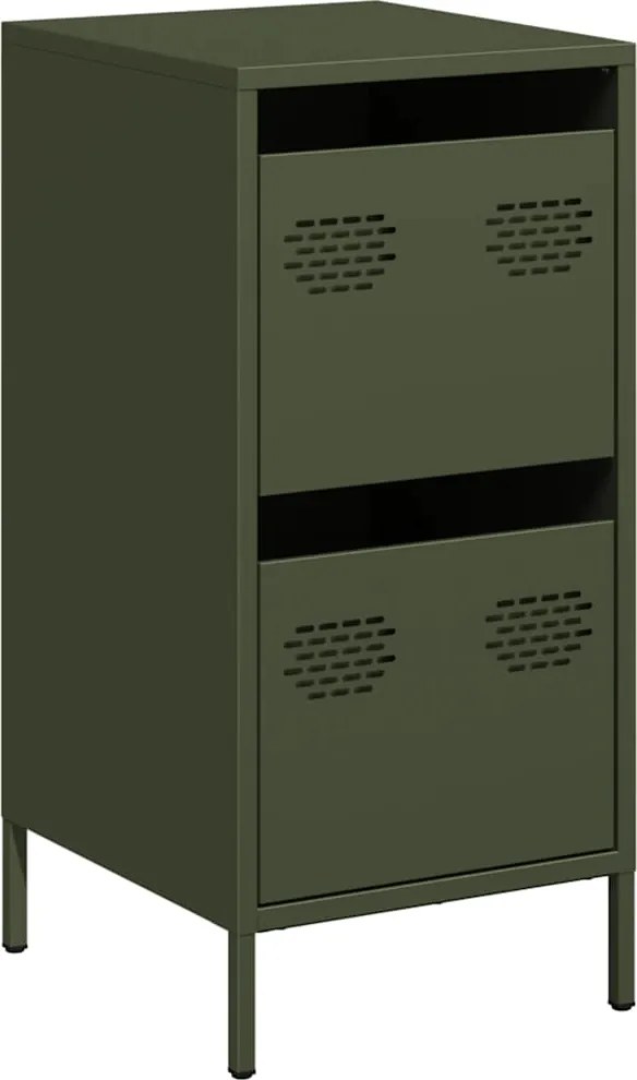 vidaXL Dulap, verde măsliniu, 35x39x73,5 cm, oțel laminat la rece
