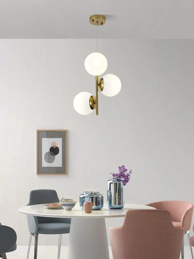 Lustra N6804-3 abajururi elegante, finisaj GOLD