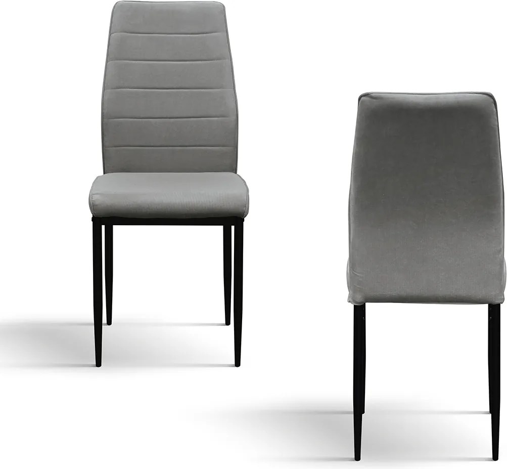 SET 4 Scaune Grig, tesatura, structura metalica - STANDARD - BEJ