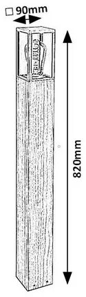 Lampă de exterior tip stâlp Rabalux 7197 Wales cu elemente din lemn