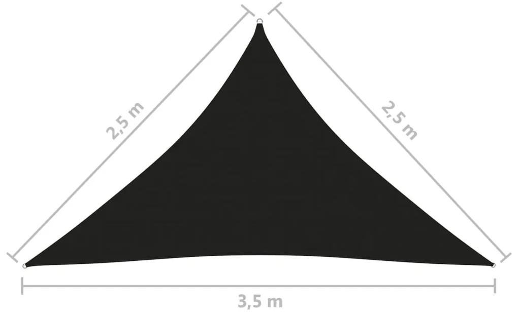 Parasolar, negru, 2,5x2,5x3,5 m, tesatura oxford, triunghiular Negru, 2.5 x 2.5 x 3.5 m