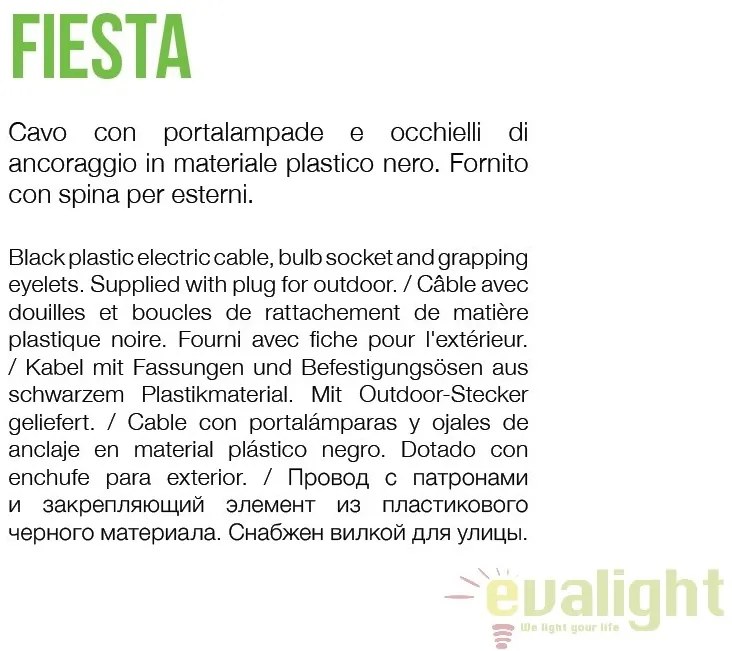 Instalatie cu 5 surse de iluminat exterior design modern FIESTA SP5 159836
