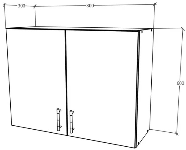 Corp Superior Karo, 2 Usi, Stejar Bronz/Alb, 80 x 30 x 60 cm