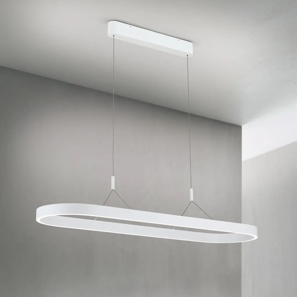 Lustra LED ovala iluminat sus si jos CARRARA alb
