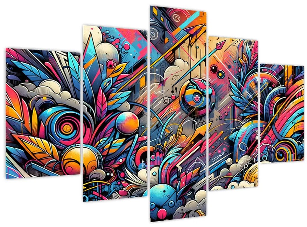 Tablou - Graffiti multicolor (150x105 cm)
