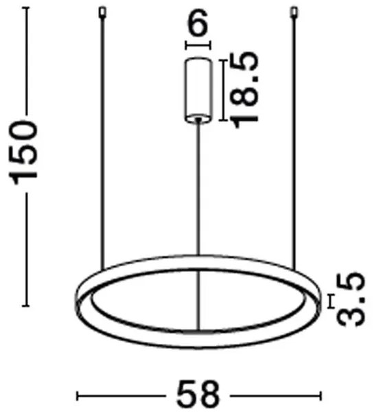 Lustra LED dimabila design circular PERTINO D-58cm