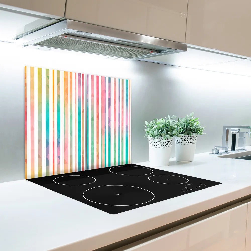 Tocator din sticla dungi Rainbow
