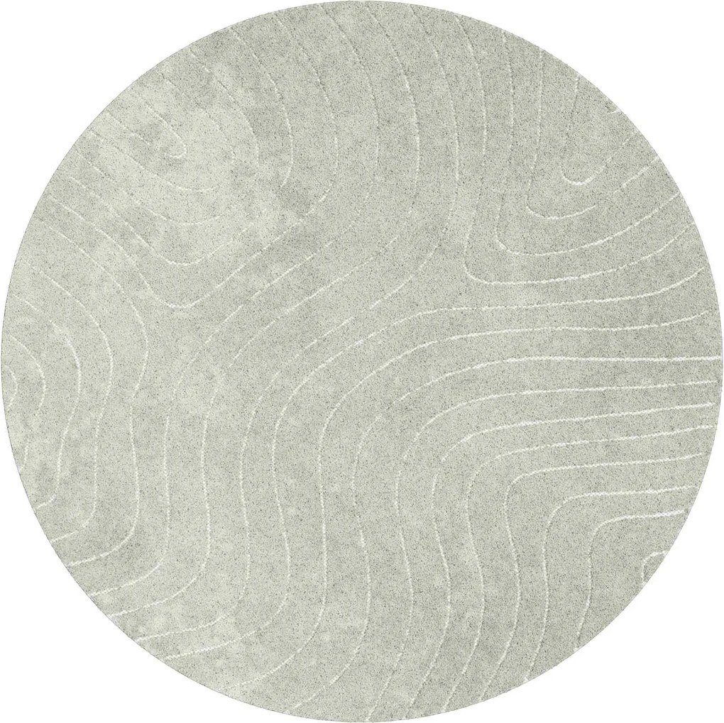 vidaXL Covoare de zonă Rotund PALMERAS Verde Ø 120 CM Poliester