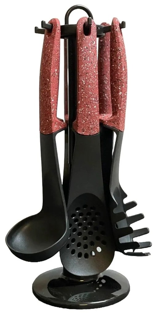 Set ustensile de bucatarie 7 piese Royalty Line RL U06, rosu