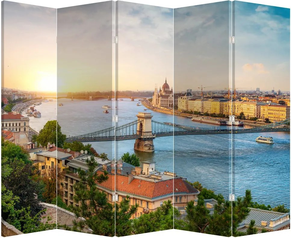 Paravan - Orașul Budapesta și râu (210x170 cm)