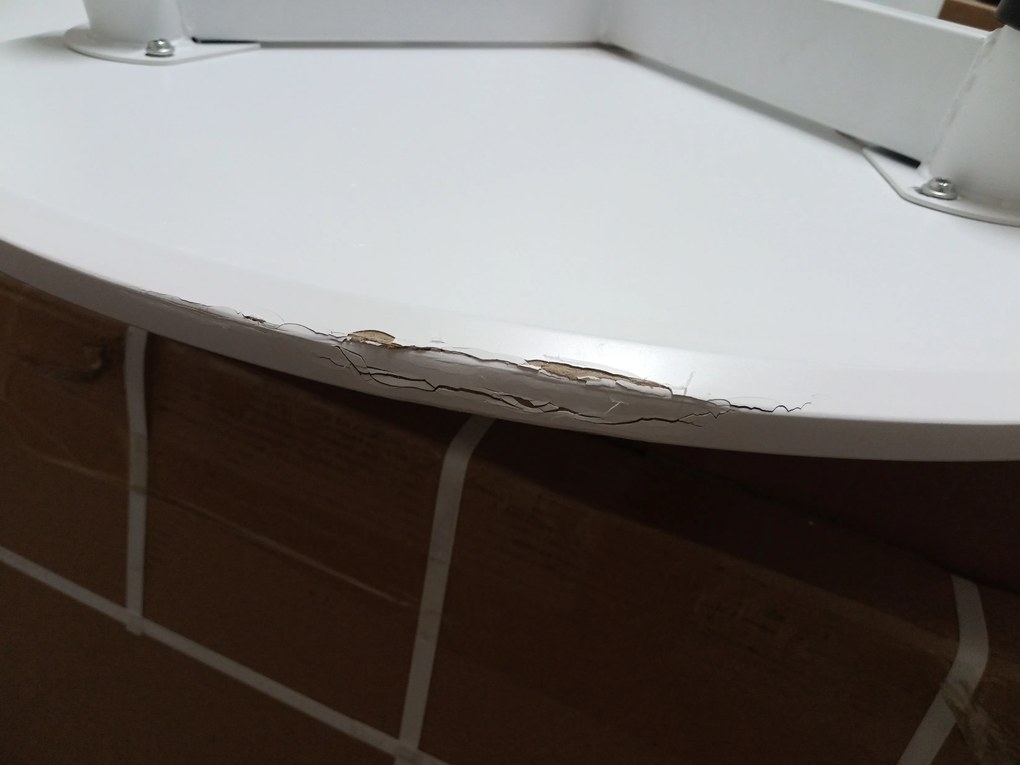 OFERTA Masă de dining rotundă albă KAMI 80x80 cm Calitatea II