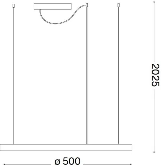 Ideal Lux - Lustră LED pe cablu ORACLE SLIM LED/29W/230V 4000K Ø 50 cm negru