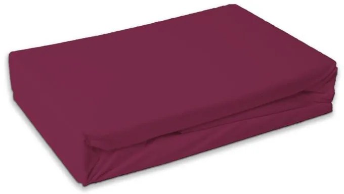 Colorat Burgundy Cearșaf roșu din frotir cu elastic 90x200 cm