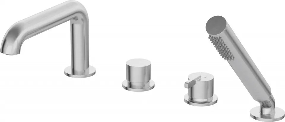 SILIA Baterie de cada - 4 orificii cu set de dus BQS_F14M Finisaj: oțel periat