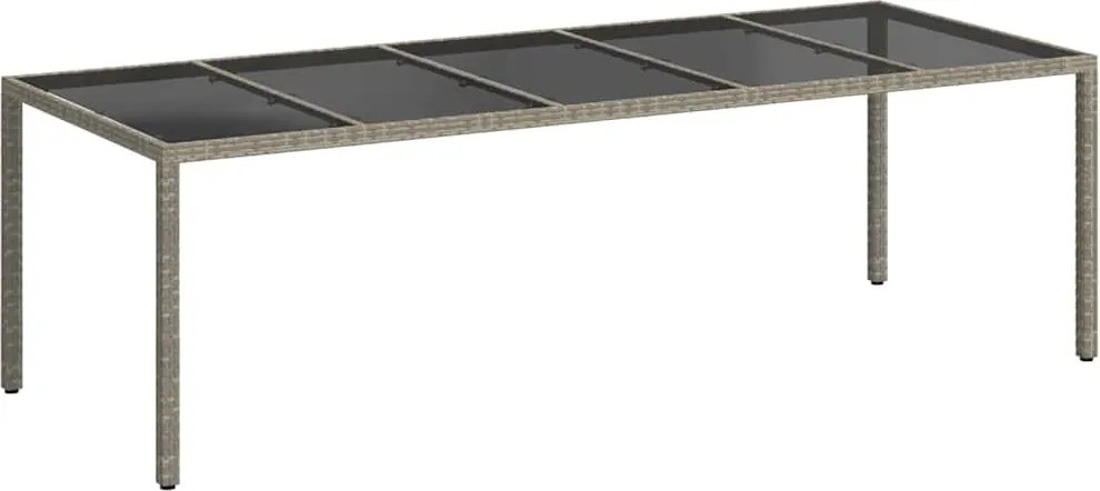 vidaXL Masă de Grădină Gri 250 x 100 x 75 cm poliratan