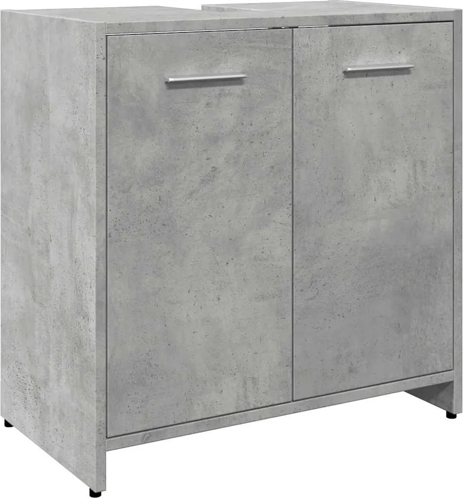 vidaXL Dulap pentru chiuvetă de baie gri beton lemn prelucrat
