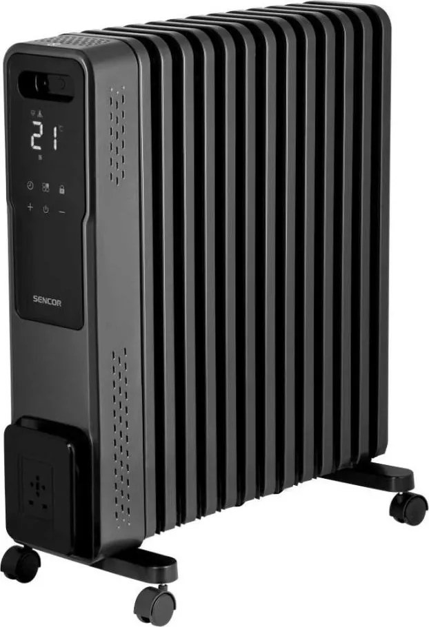 Sencor - Radiator cu ulei cu 13 secțiuni 1000/1500/2730W/230V Wi-Fi negru