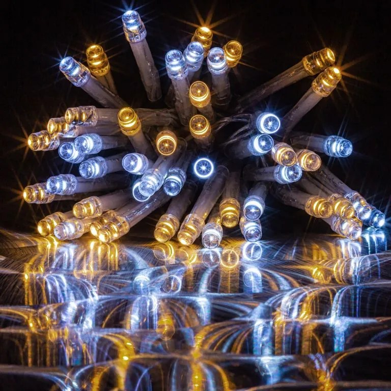 VOLTRONIC Lanț de Crăciun 60 m, 600 LED-uri, alb cald / rece