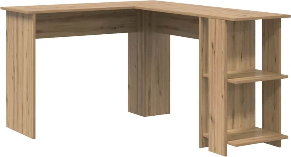 vidaXL Birou de colț cu raft Stejar Artizanal 140 x 113,5 x 75 cm