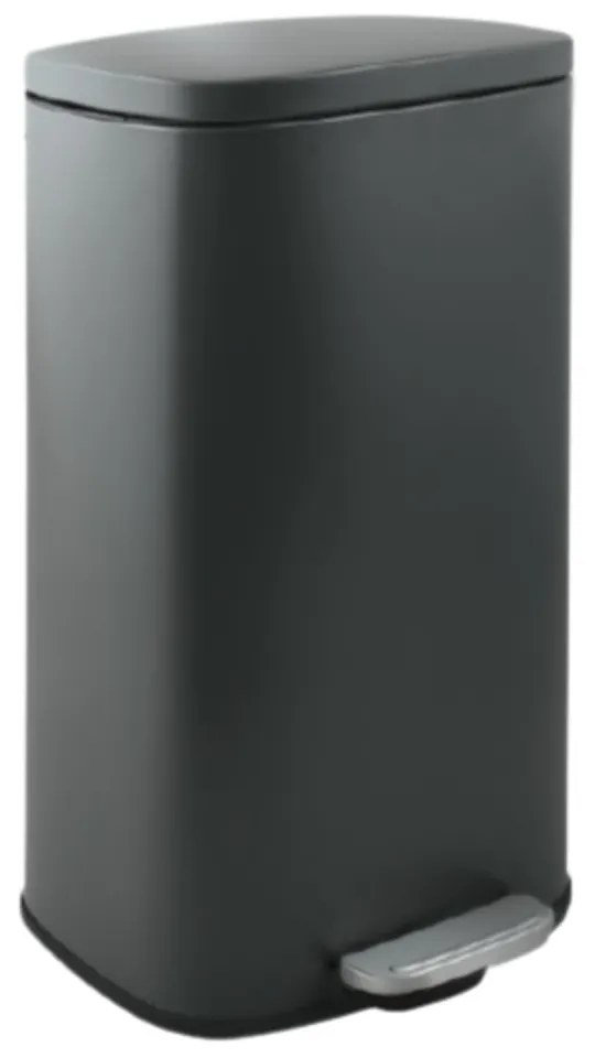 Coș de gunoi gri închis cu pedală din oțel 50 l Akira – Spirella