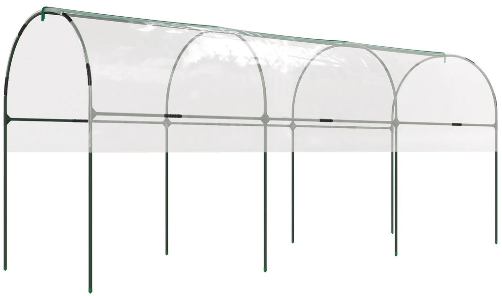Outsunny Seră de grădină seră pentru roșii 4 arcuri din oțel pânză din PVC 4 x 1,23 x 1,71 m verde | Aosom Romania