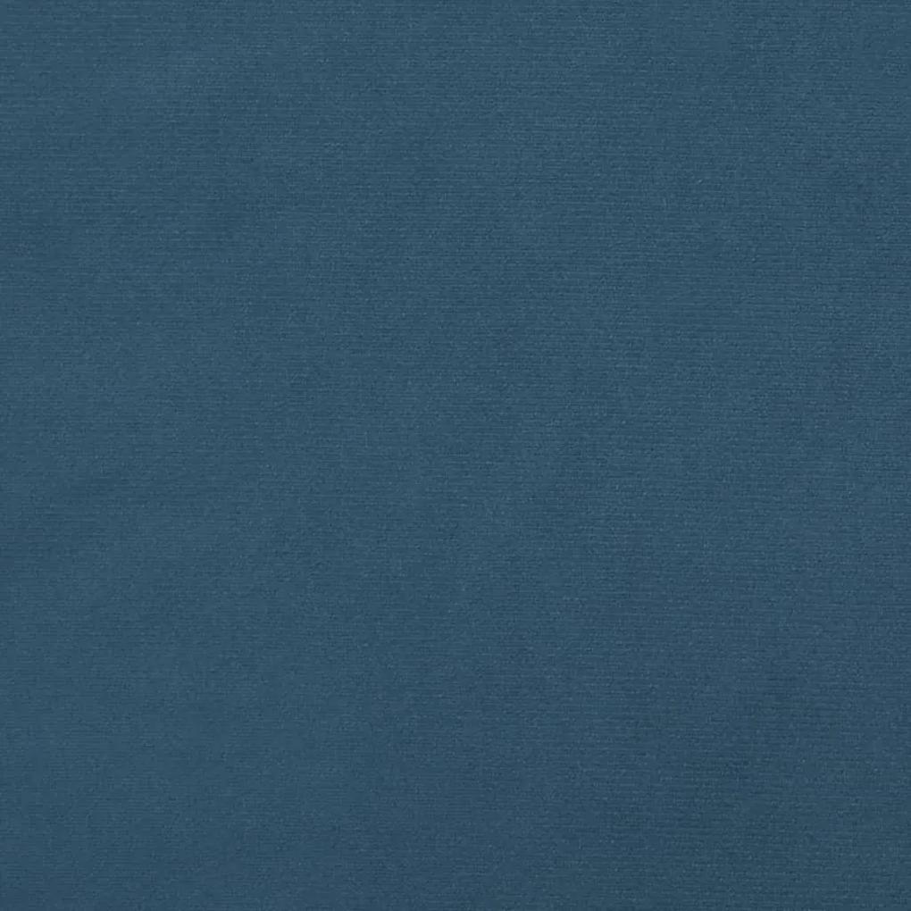 Cadru de pat cu tablie, albastru inchis, 140x200 cm, catifea Albastru, 140 x 200 cm