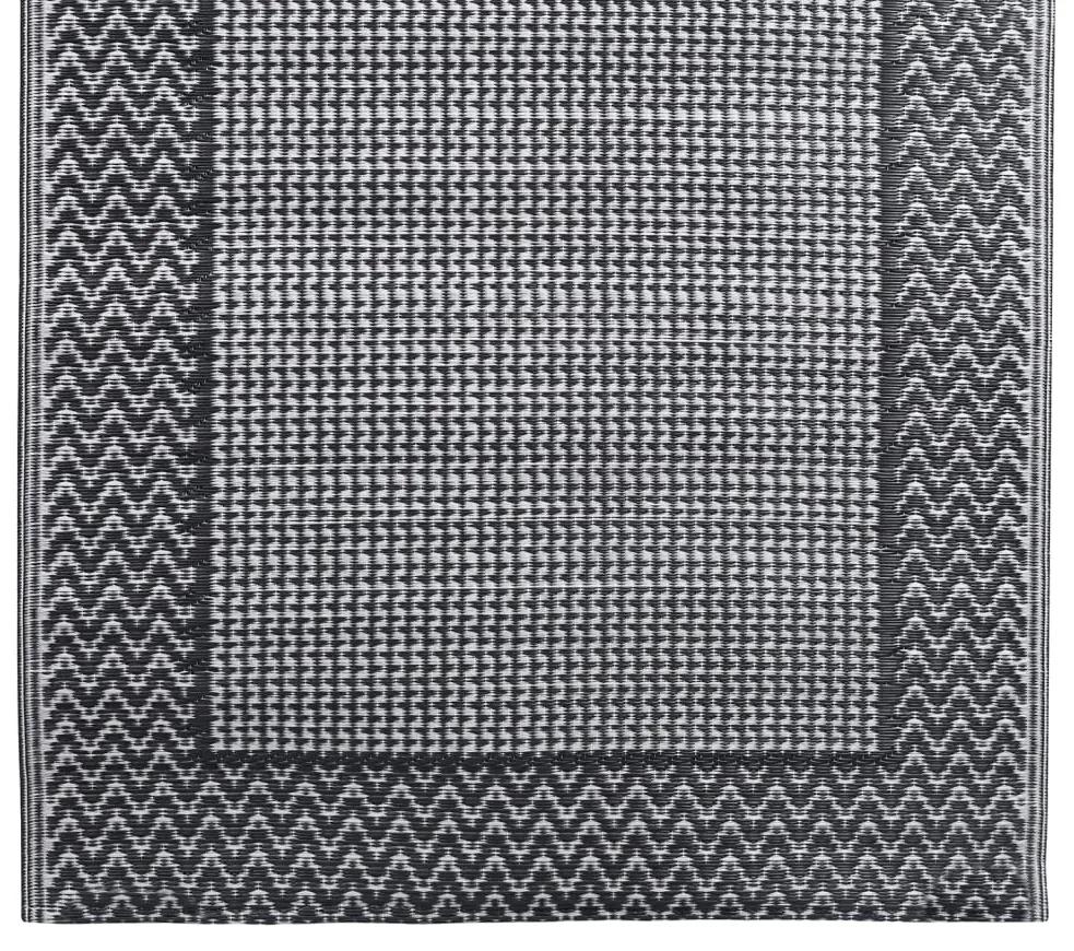 Covor de exterior, gri, 80x150 cm, PP negru si gri, 80 x 150 cm