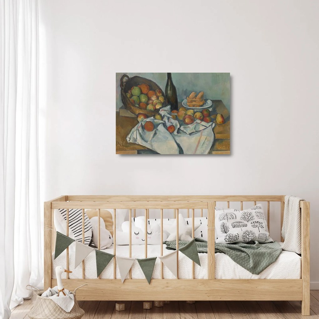 Tablou pe sticlă - Paul Cezanne, The Basket of Apples, reproducere (70x50 cm)