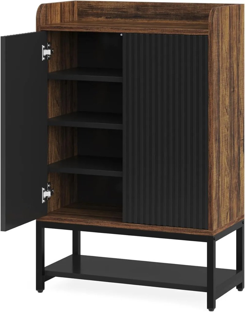 PANI6 - Pantofar 75 cm cu 5 rafturi, pantofare, depozitare pantofi, mobilier hol - Maro - Negru