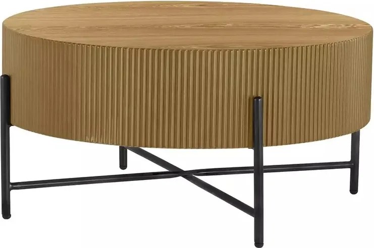 Măsuță de cafea Tuca stejar / negru mat ø80/h40 cm