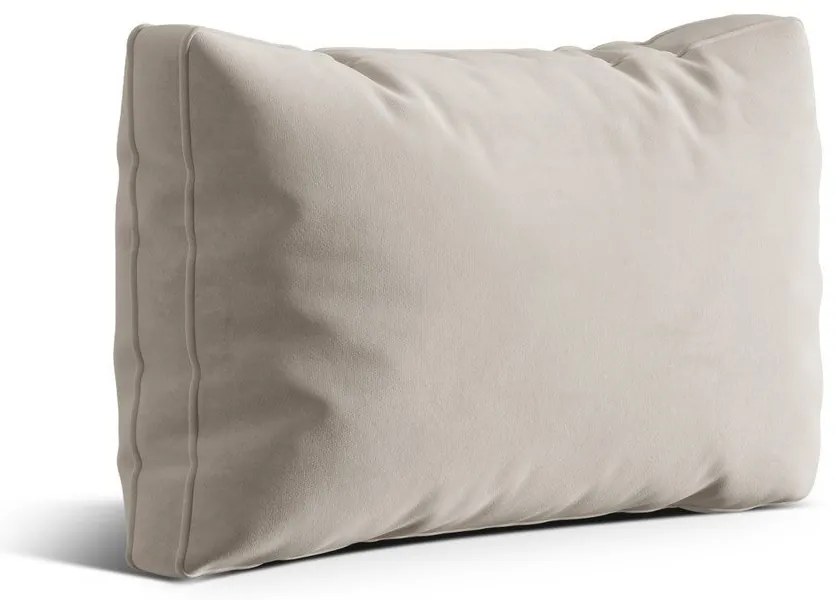 Pernă pentru canapea bej cu tapițerie din catifea Kemi – Cosmopolitan Design