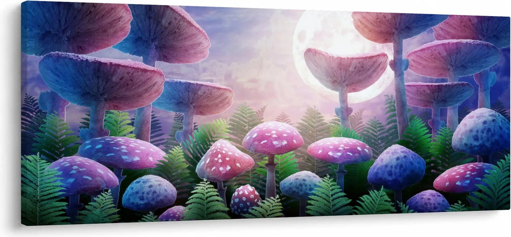 Tablou - Ciuperci sub lună plină (120x50 cm)
