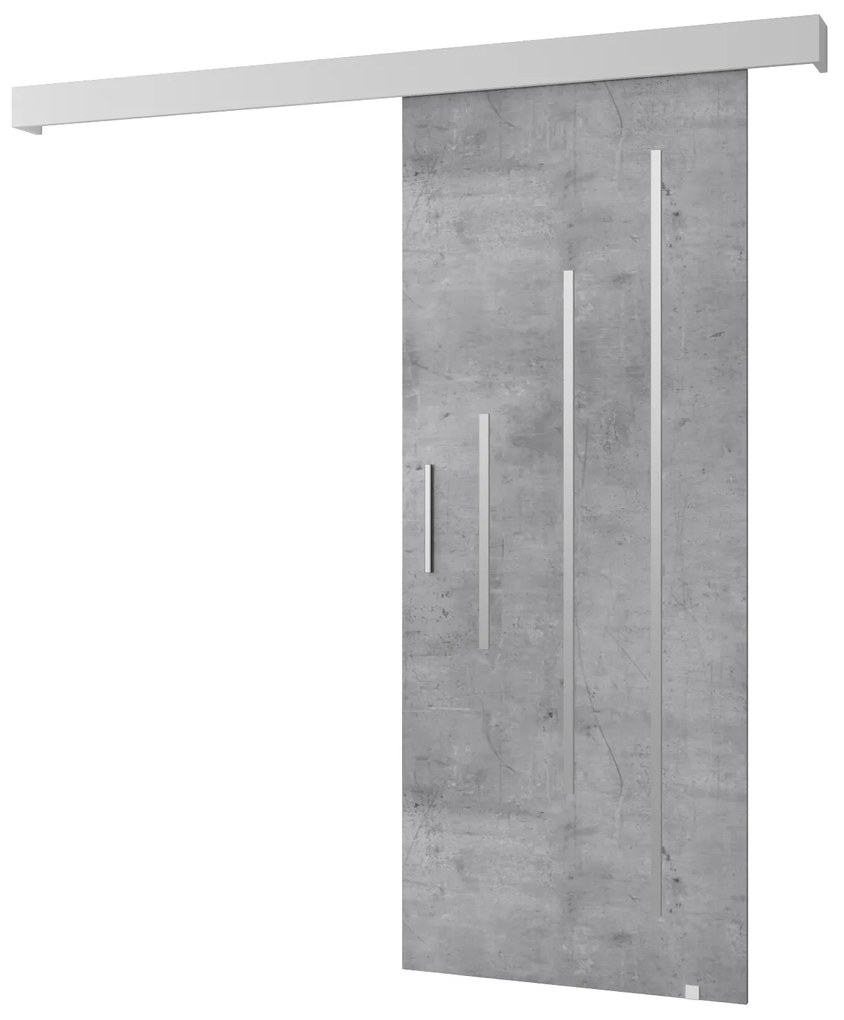 Uși culisante 90 cm Sharlene Y (beton + alb mat + argintiu). 1044015