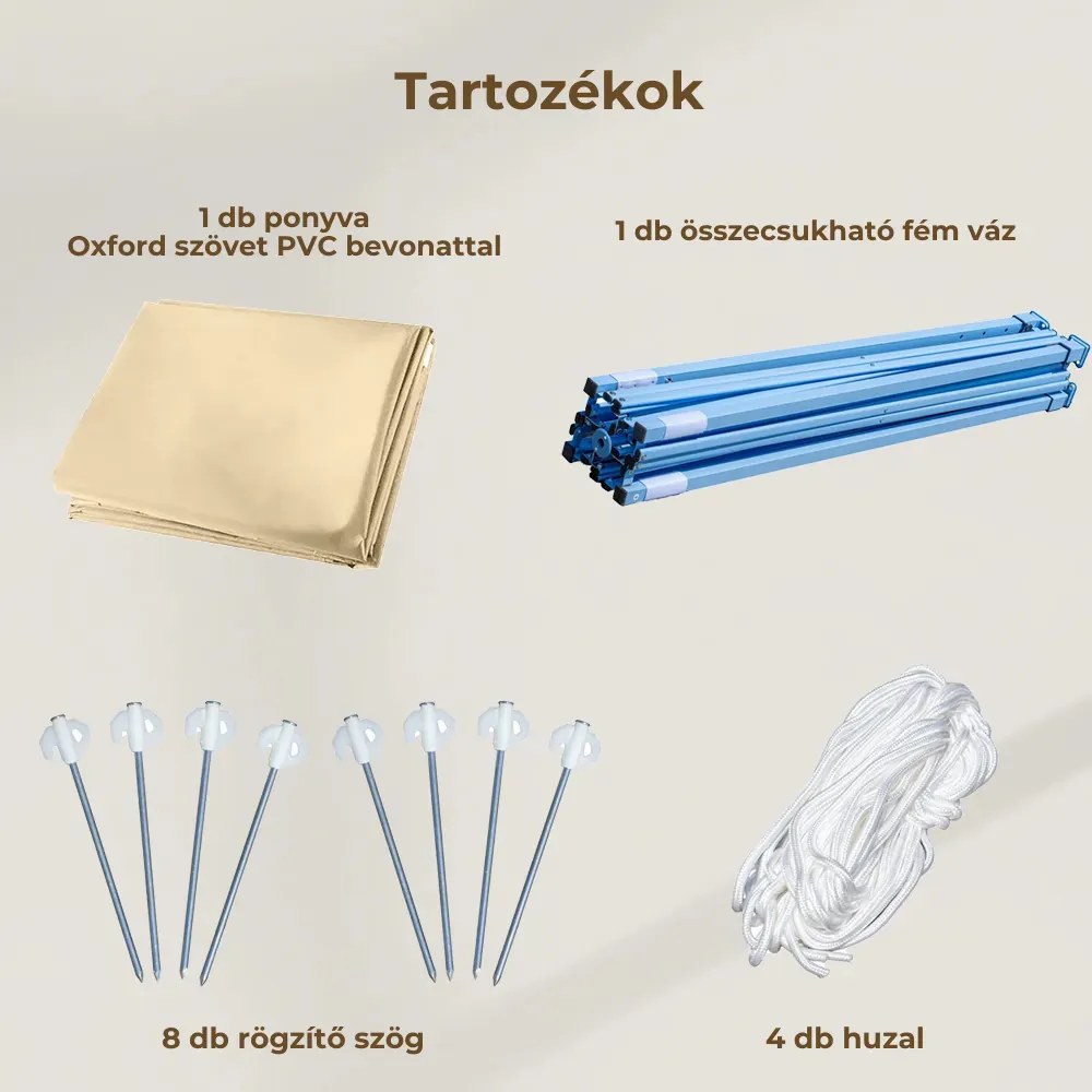 Foișor de grădină pliabil 3x3 m bej