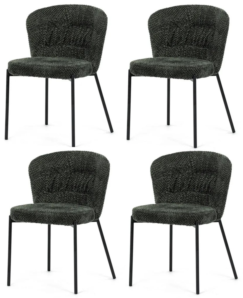 Set de scaune de sufragerie Bouclé CT-W1077 GRN2,4 buc