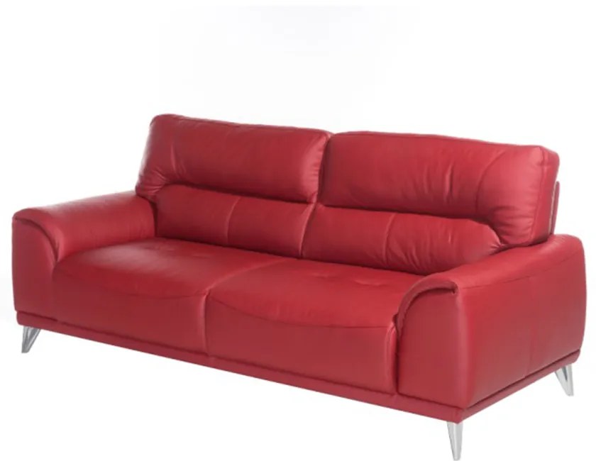 Canapea din piele cu 3-locuri, roşie, MELESIO