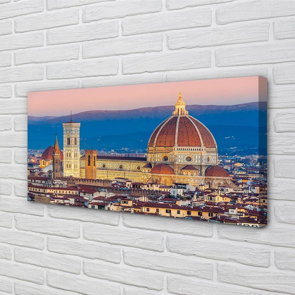 Tablouri canvas Italia Catedrală noapte panorama