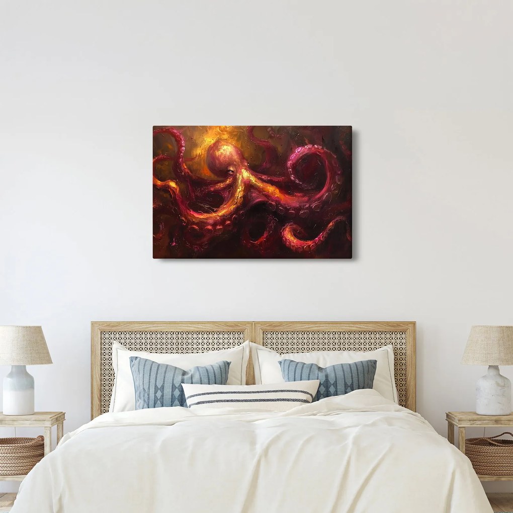 Tablou - Octopus, pictură în ulei (90x60 cm)