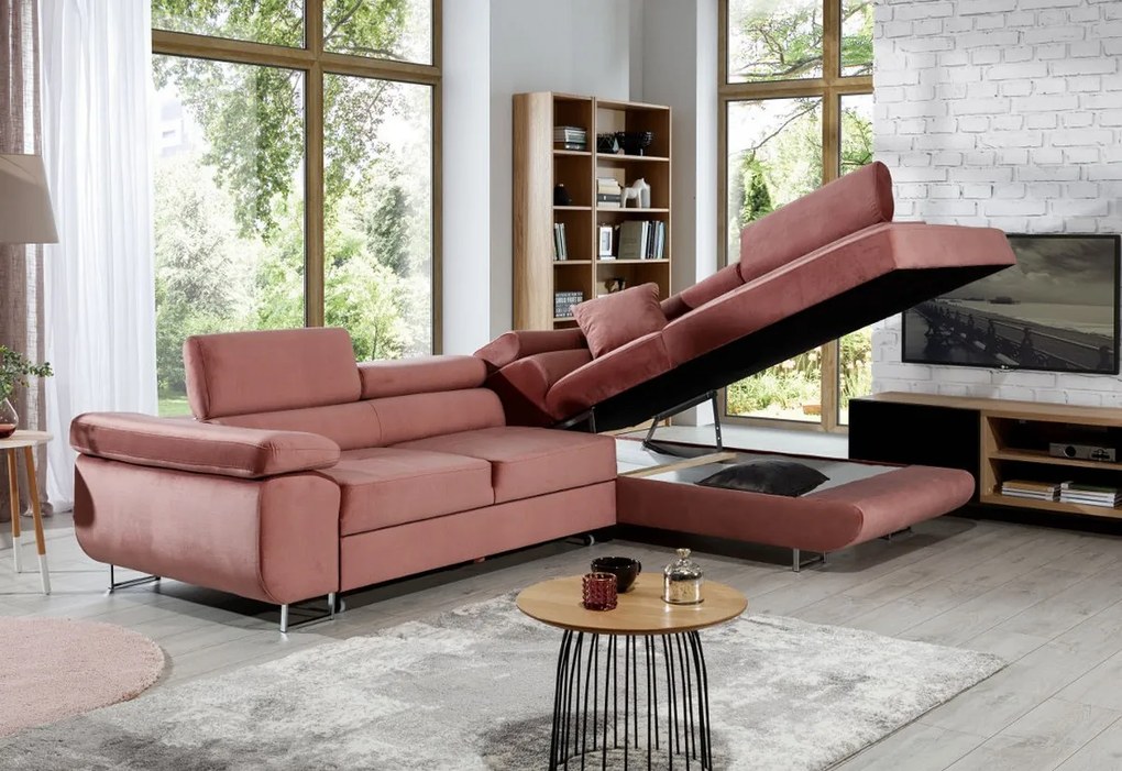 Supermobel Colțar extensibil ANTON, 275x90x202, ontario 83/soft 17, colţ stânga