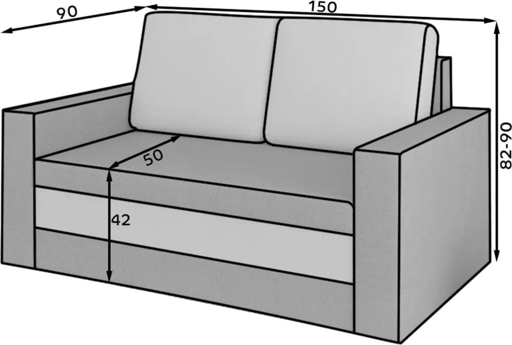 Canapea albastră extensibilă/cu spațiu de depozitare cu tapițerie din catifea 151 cm Wave – ELTAP