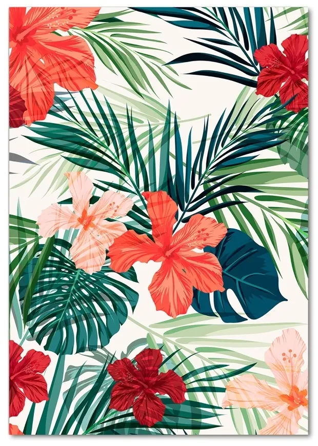 Tablou sticlă flori Hawaii