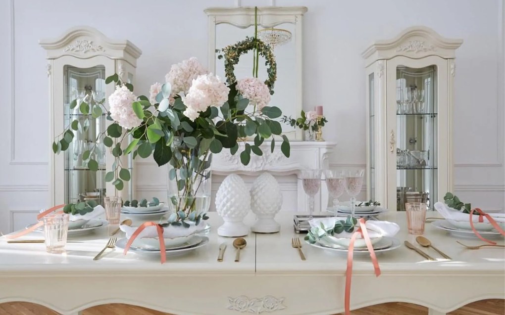 Masă lemn masiv Dining Extensibilă Paris 180/ Ecru, 240 × 100 × 80 cm